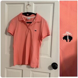 Brooks Brothers Coral/Peach Polo Shirt with Bear Logo